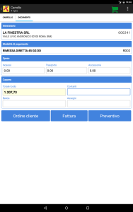 Generazione di un Ordine cliente, Preventivo o Fattura dal carrello